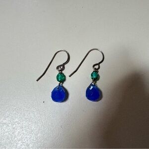 ⭐️3 for $20⭐️ Deep Green and Blue Faceted Beaded Earrings
